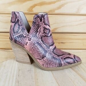 Leather Ankle Boots Western Booties Snakeskin Vince Camuto 5.5 US GIGIETTA NEW